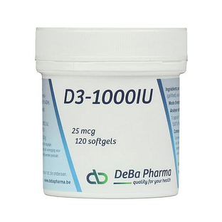 DeBa Pharma Vitamine D3-1000 IU  25 Mcg Softgels 120SG