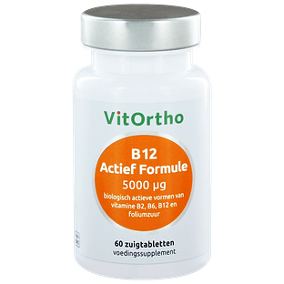 VitOrtho B12 Actief Formule 5000mcg Zuigtabletten 60TB VitOrtho B12 Actief Formule 5000mcg Zuigtabletten 60TB