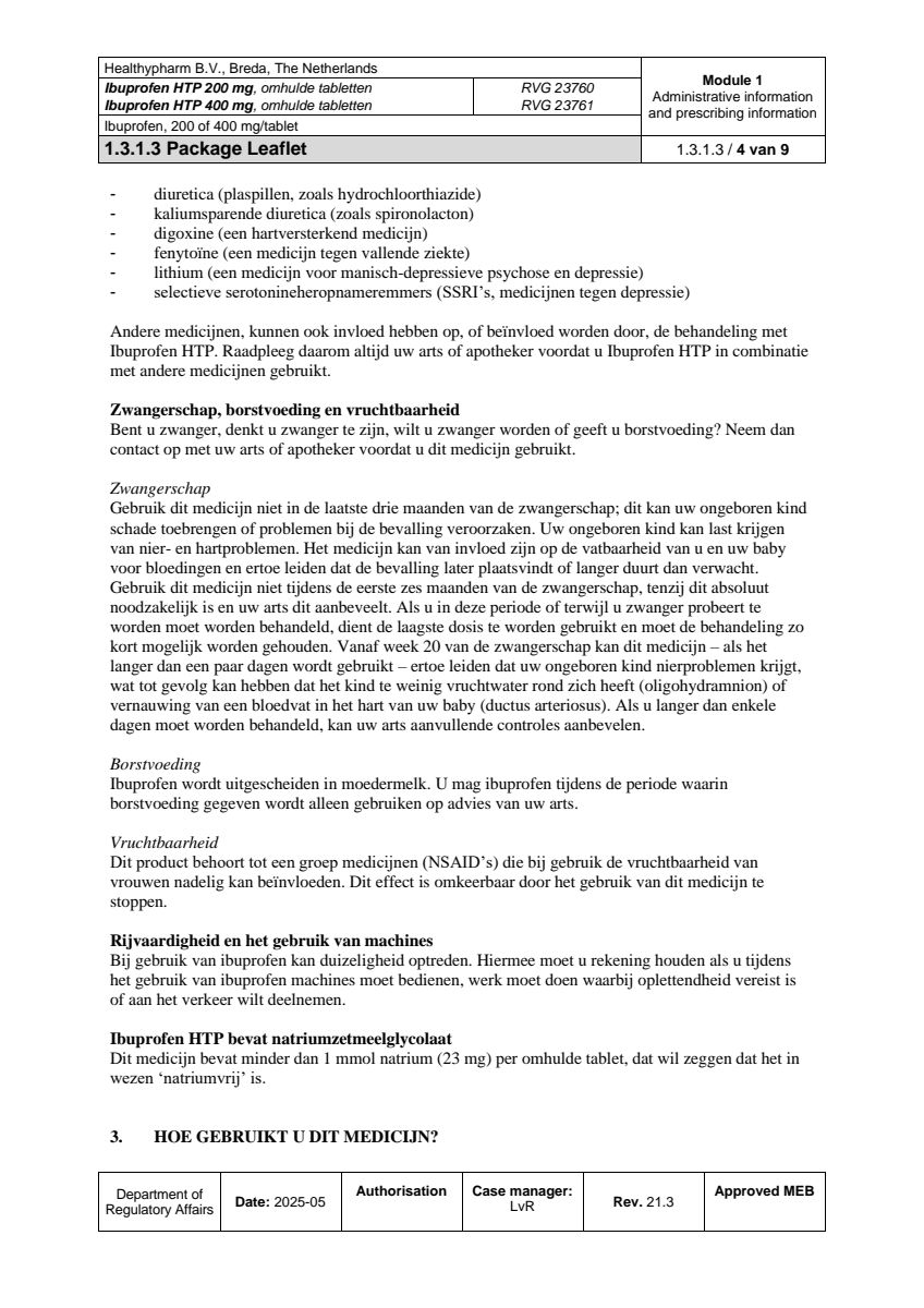 Ibuprofen HTP 400mg Tabletten afbeelding van document #4, leaflet