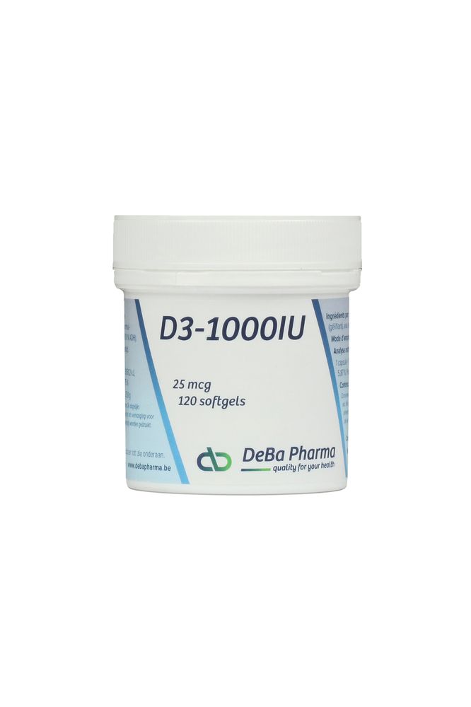 DeBa Pharma Vitamine D3-1000 IU 25 Mcg Softgels