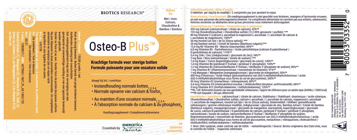 Osteo-B Plus Tabletten afbeelding van document #1, label