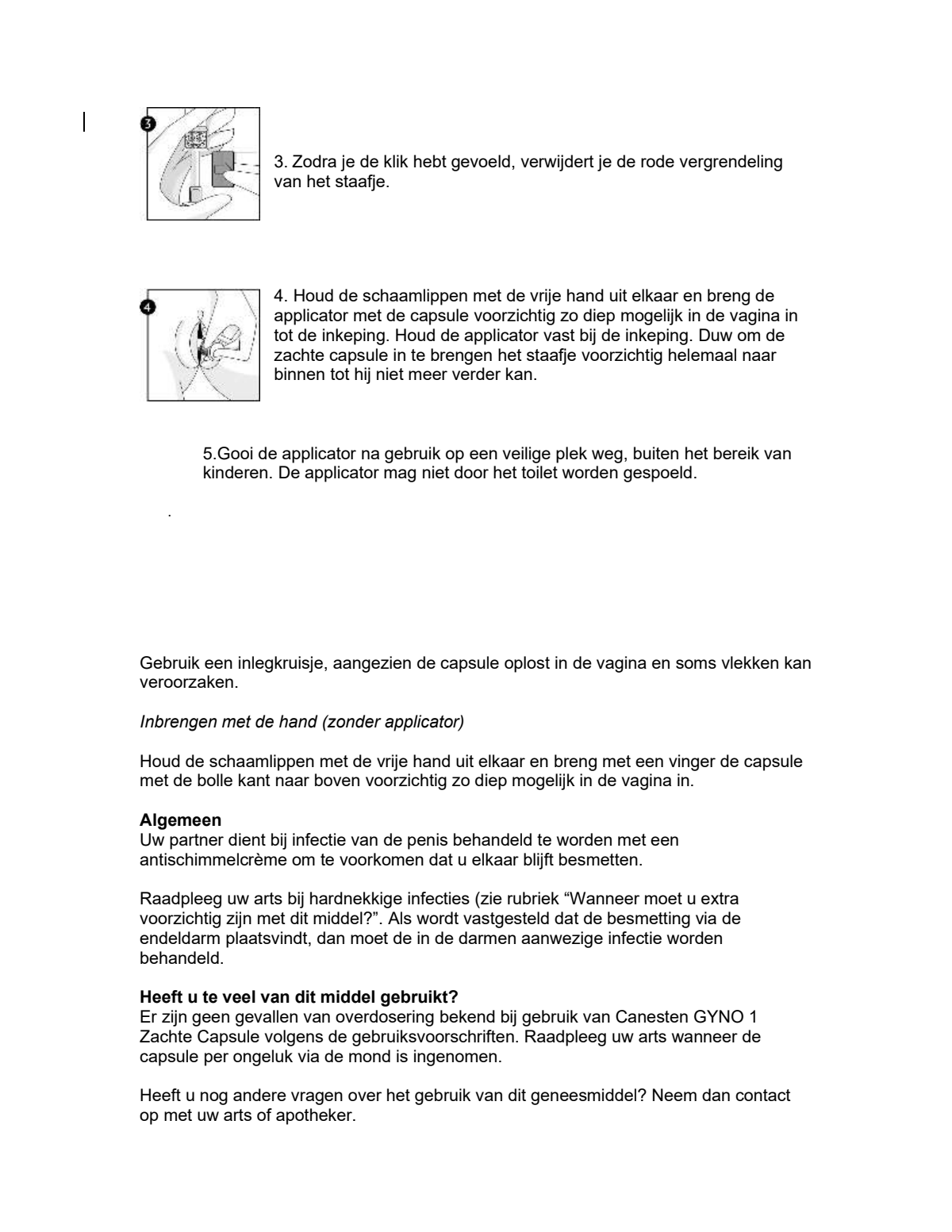 Canesten Gyno 1 Zachte Capsule - 1 daagse behandeling afbeelding van document #4, leaflet
