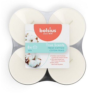 Bolsius True Scents Fresh Cotton Maxi Waxine 8ST Bolsius True Scents Fresh Cotton Maxi Waxine 8ST