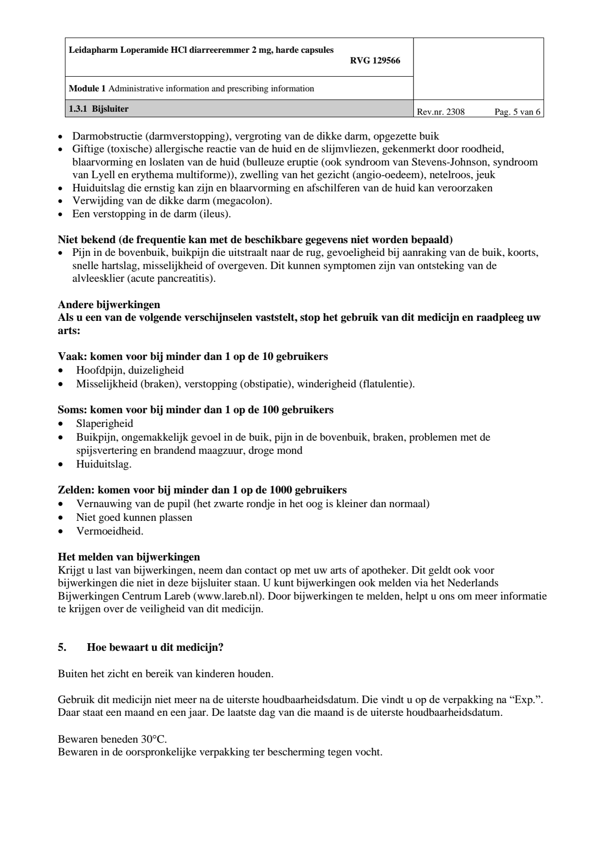 Diarreeremmers 2mg Loperamide afbeelding van document #5, leaflet