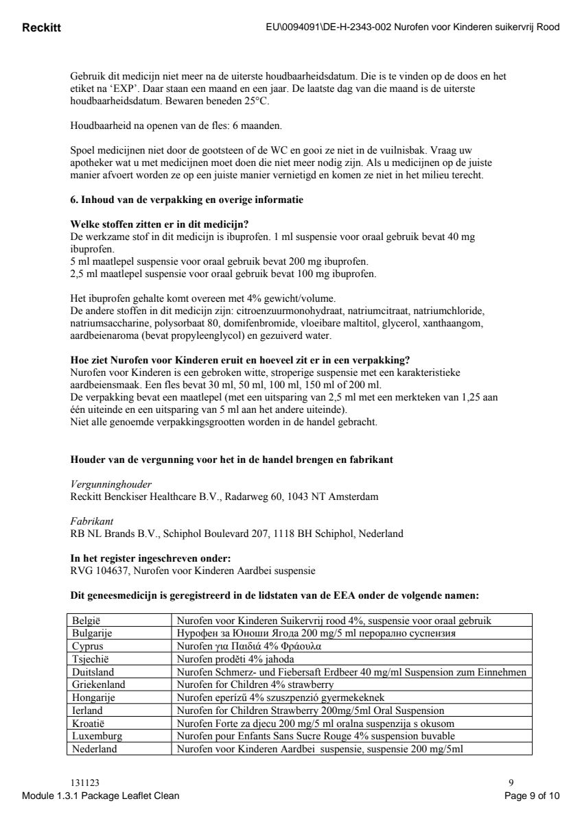 voor Kinderen Aardbei Suspensie afbeelding van document #9, leaflet