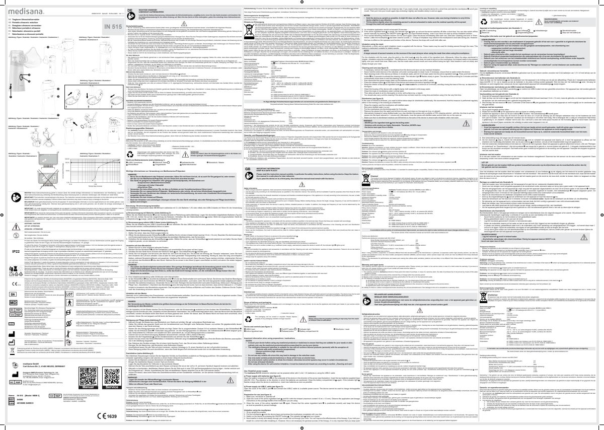 IN 515 Inhalator afbeelding van document #1, instructions