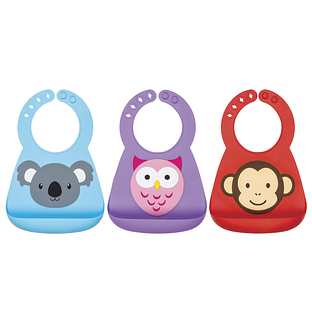 Nuby 3D Silicone Slabbetje met Dierendesigns 1ST