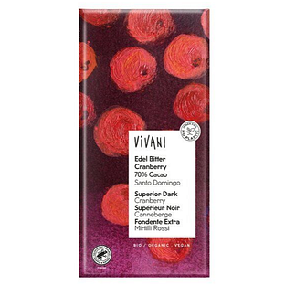 Vivani Edel Bitter Cranberry 70% Cacao Reep 80GR
