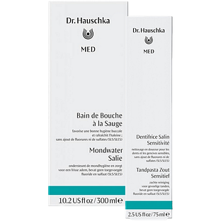Dr. Hauschka Tandpasta Zout Sensitief + Mondwater Salie Combi 2ST Dr. Hauschka Tandpasta Zout Sensitief + Mondwater Salie Combi 2ST