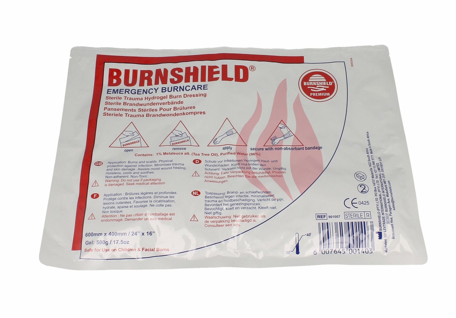 Burnshield Steriele Trauma Brandwondenkompres 60x40 afbeelding