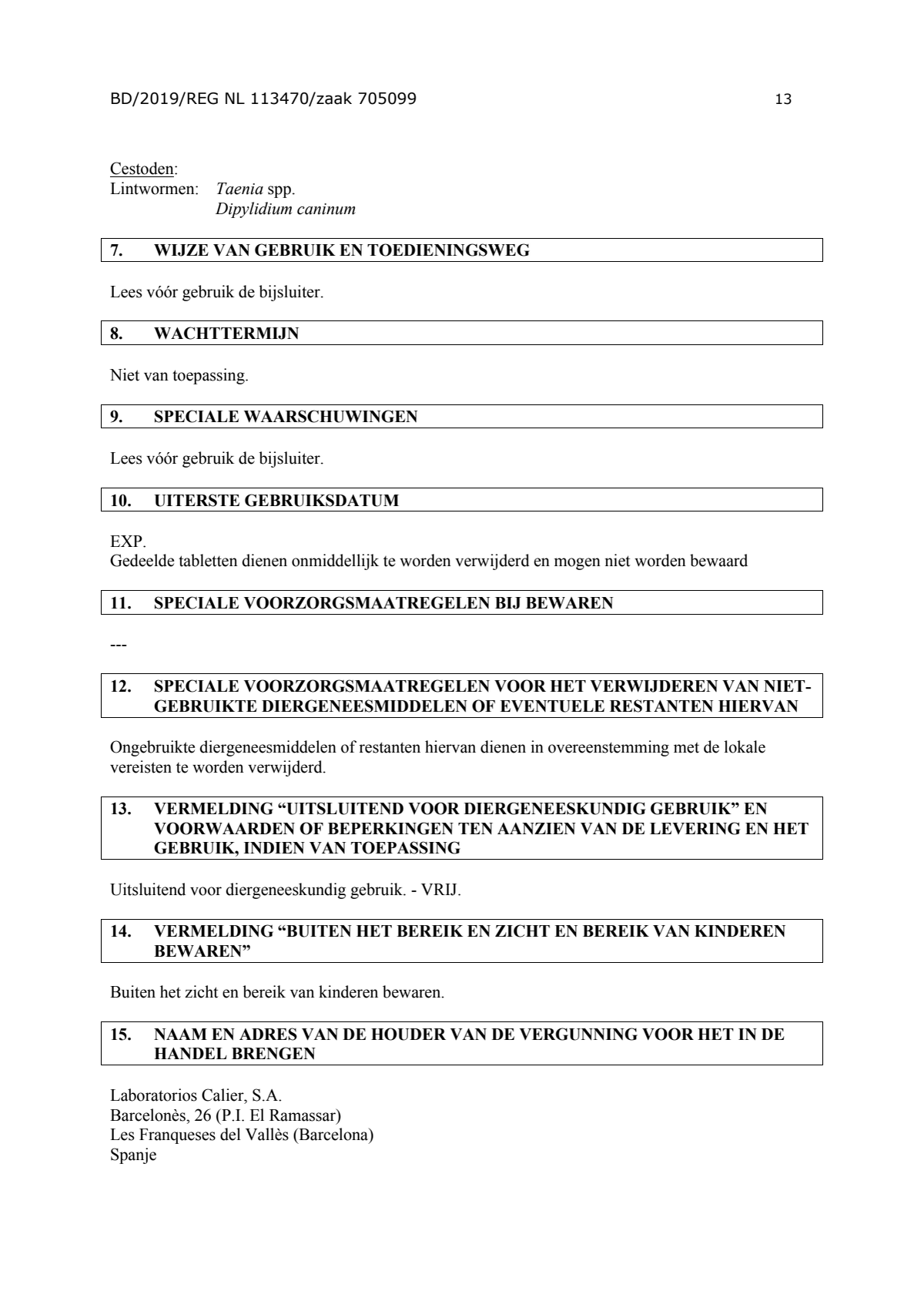 Wormtabletten all-in-one Honden vanaf 17.5KG afbeelding van document #13, leaflet