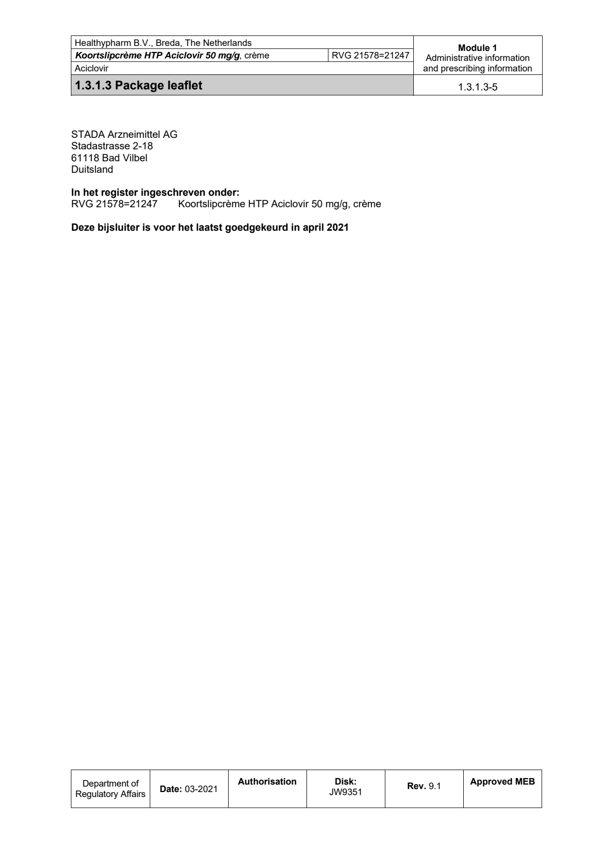 Koortslipcrème Aciclovir afbeelding van document #5, leaflet