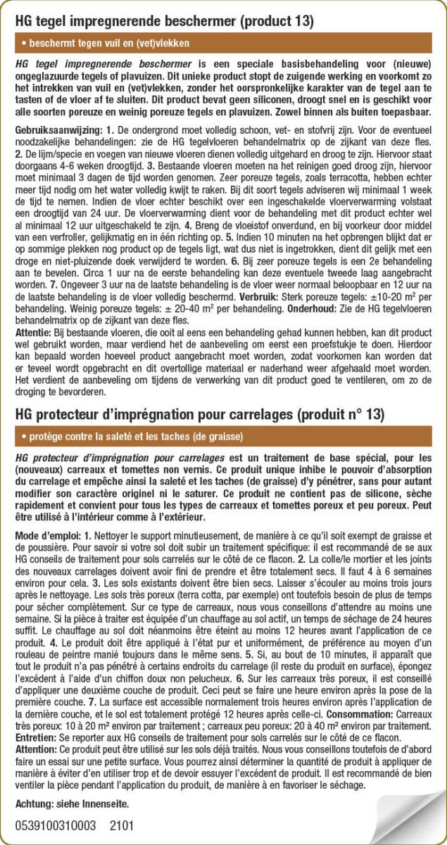 Vloeren Tegel Impregnerende Beschermer afbeelding van document #1, label
