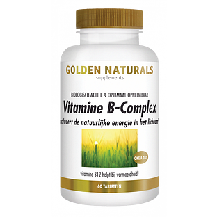 Golden Naturals Vitamine B-complex Tabletten 60TB Golden Naturals Vitamine B-complex Tabletten 60TB