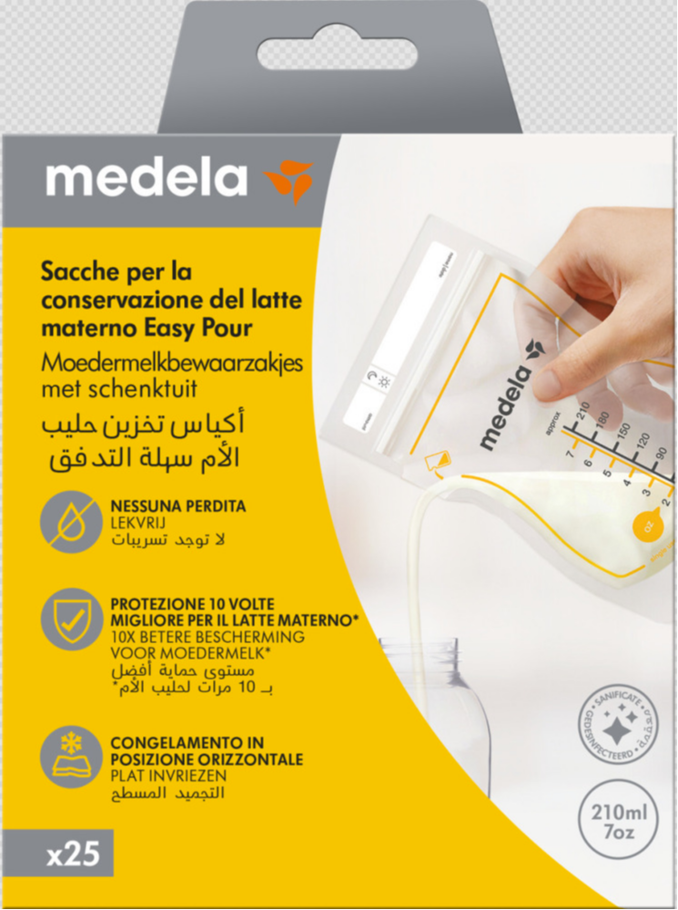 Medela Moedermelk Bewaarzakjes met Schenktuit 180cc afbeelding