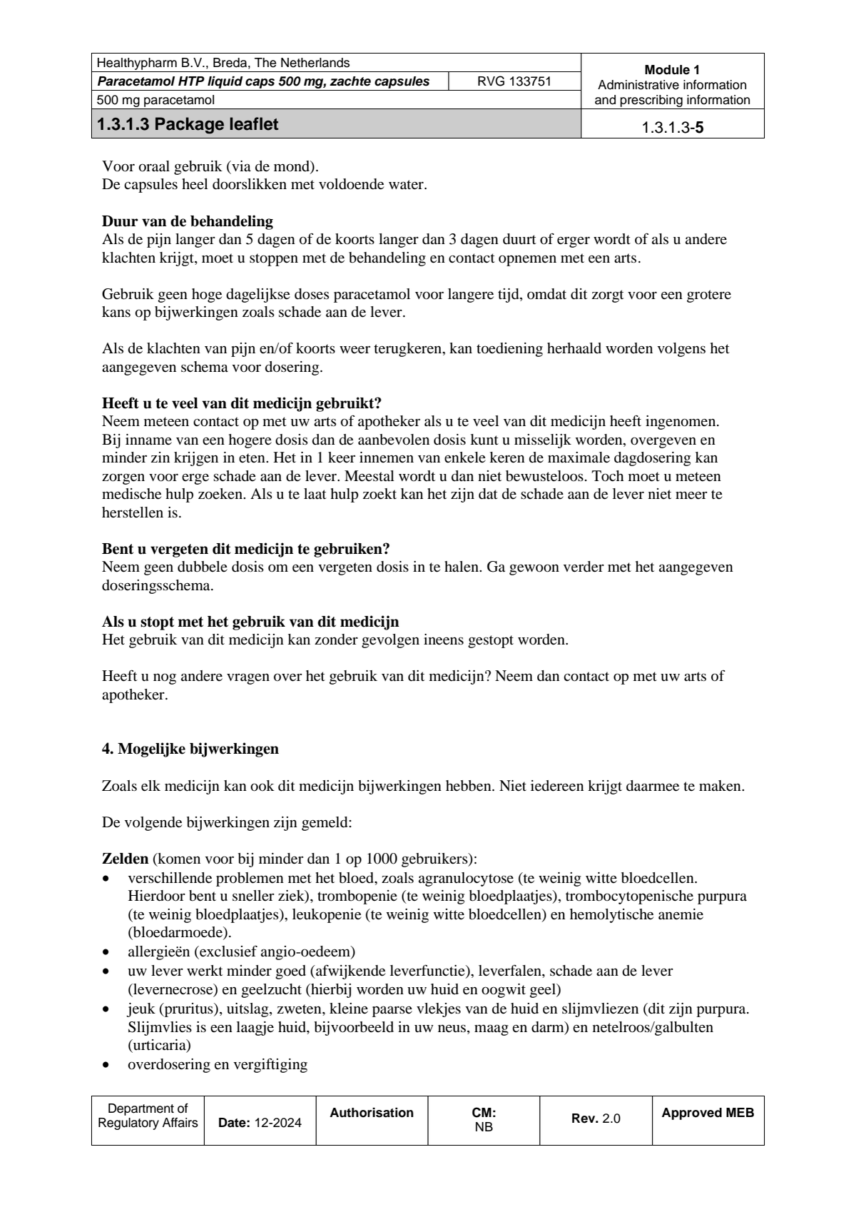 Paracetamol 500mg Liquid Capsules afbeelding van document #5, leaflet