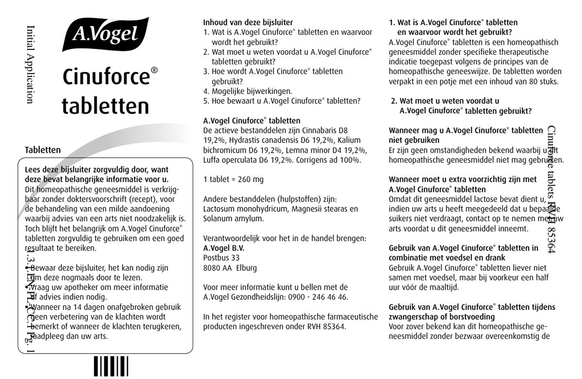 Cinuforce Tabletten afbeelding van document #1, leaflet