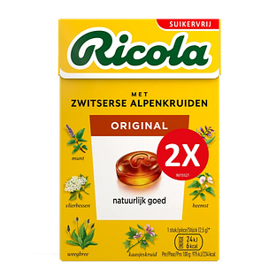 Ricola Keelpastilles Original Suikervrij Duoverpakking 100GR