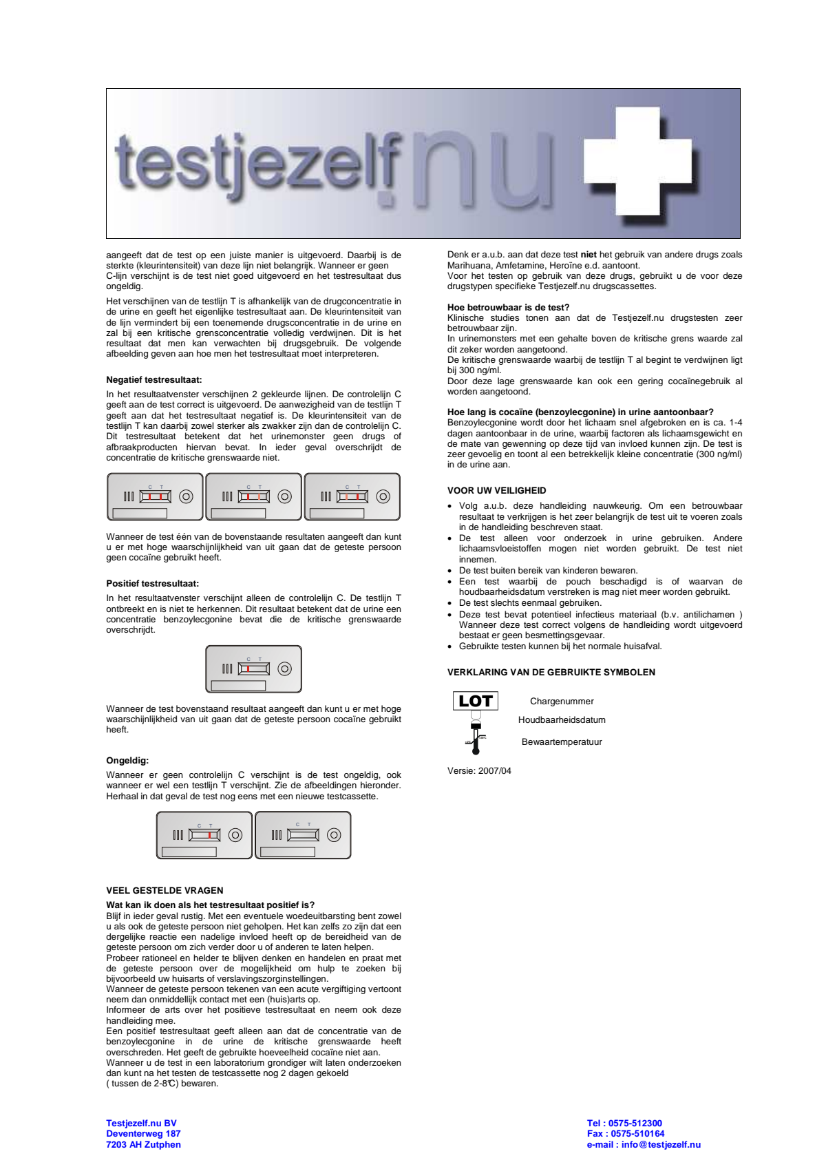 Drugstest Cocaine afbeelding van document #2, instructions