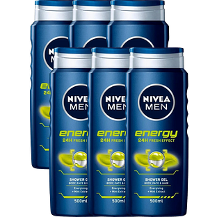 Nivea Men Energy 3-In-1 Shower Gel Multiverpakking 6x500ML