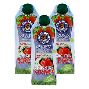 Cool Bear Vruchtensiroop Aardbei en Appel 3x750ML
