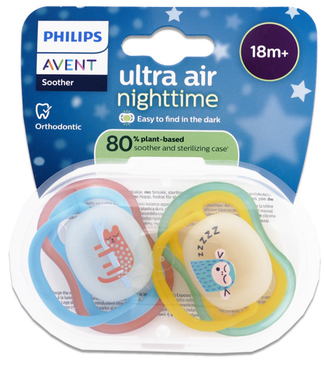 Avent Ultra Air Fopspeen Nacht Poes 18M+ afbeelding