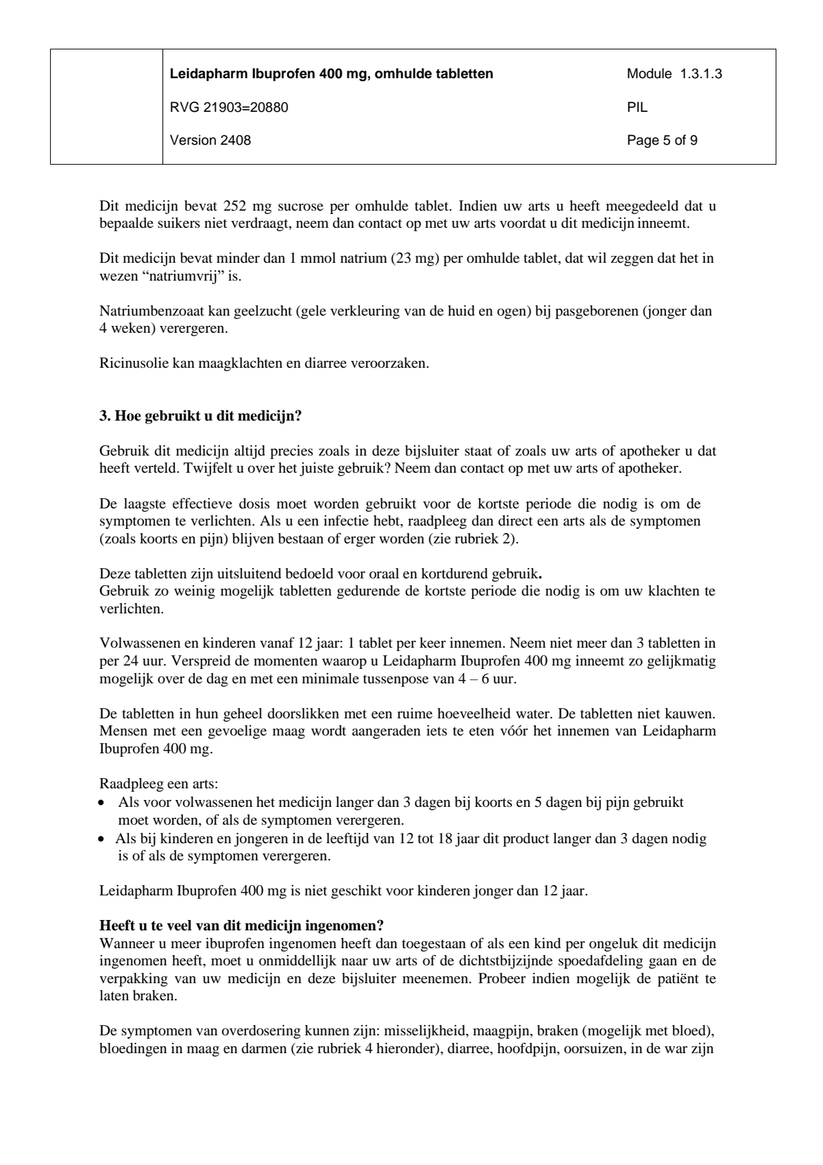 Ibuprofen 400mg Tabletten afbeelding van document #5, leaflet