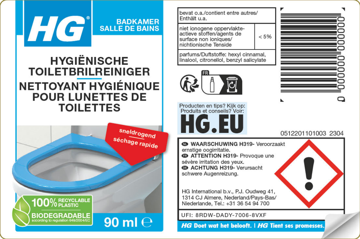 Hygiënische Toiletbrilreiniger afbeelding van document #1, label