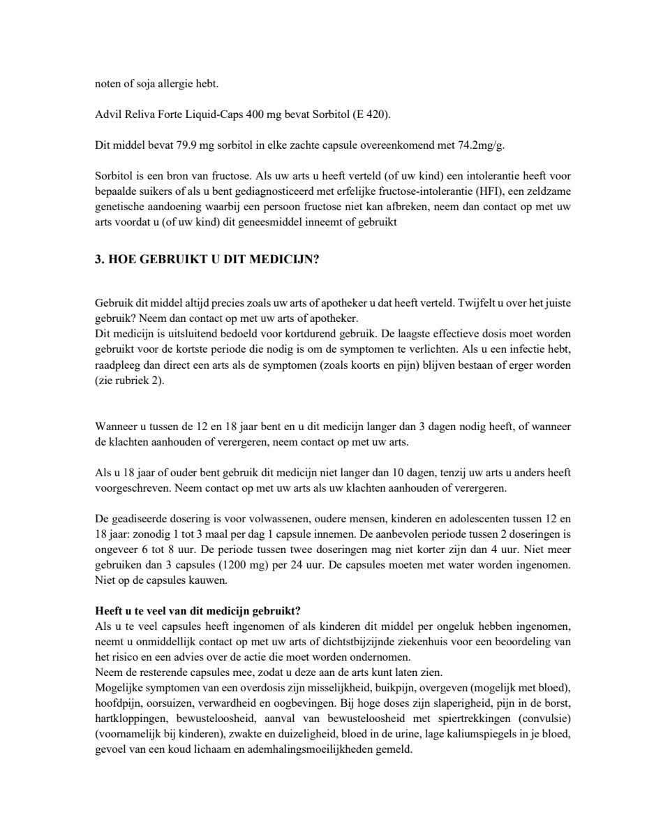 Reliva Forte Liquid Capsules 400 mg - voor pijn en koorts afbeelding van document #5, leaflet