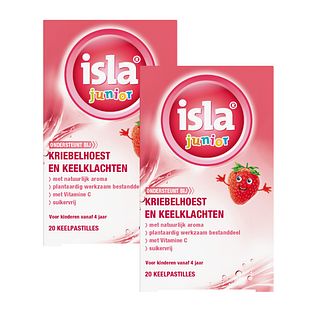 Isla Junior Keelpastilles - bij kriebelhoest en keelklachten Duoverpakking 2x20TB