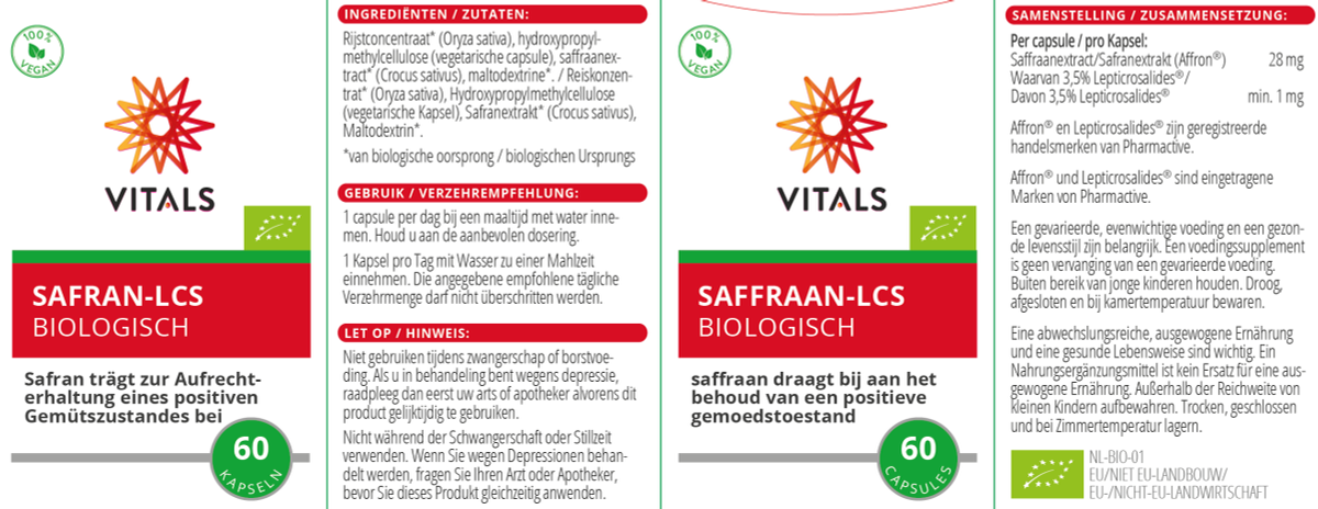 Saffraan-LCS Capsules afbeelding van document #1, label