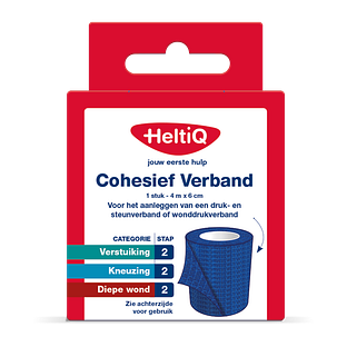 HeltiQ Cohesief Verband 4mx6cm 1ST HeltiQ Cohesief Verband 4mx6cm 1ST