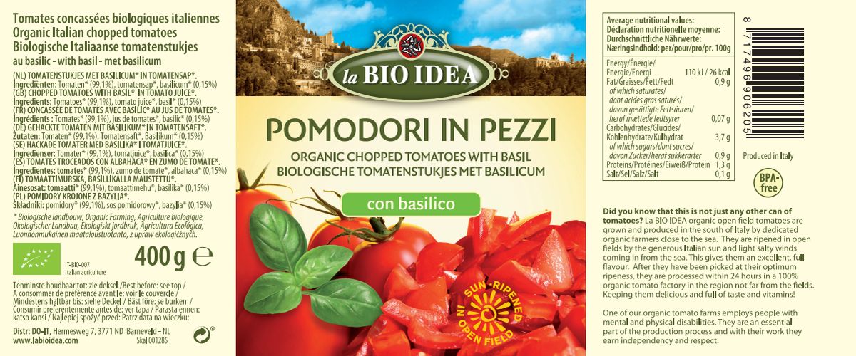 Tomatenstukjes Basilicum afbeelding van document #1, label