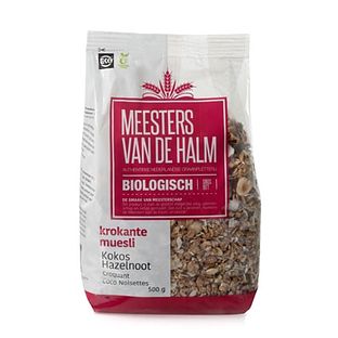 De Halm Krokante Muesli Kokos Hazelnoot Biologisch 500GR De Halm Krokante Muesli Kokos Hazelnoot Biologisch 500GR