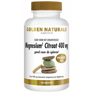 Golden Naturals Magnesium Citraat 400mg Tabletten 180VTB