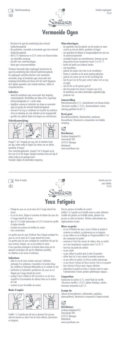 Vermoeide Ogen Oogdruppels afbeelding van document #1, instructions