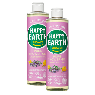 Happy Earth 100% Natural Shower Gel Lavender Ylang Duoverpakking 2x300ML