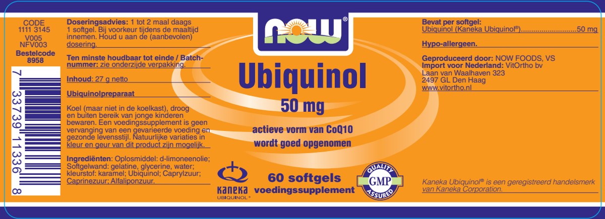 CoQH-CF Ubiquinol 50mg Softgels afbeelding van document #1, label