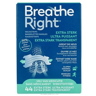 Breathe Right Neusstrips Transparant Extra Sterk 44ST
