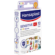 Hansaplast Pleisters Kids Sensitive XL 10ST Zijkant verpakking Hansaplast Pleisters Kids Sensitive XL 10ST Zijkant verpakking