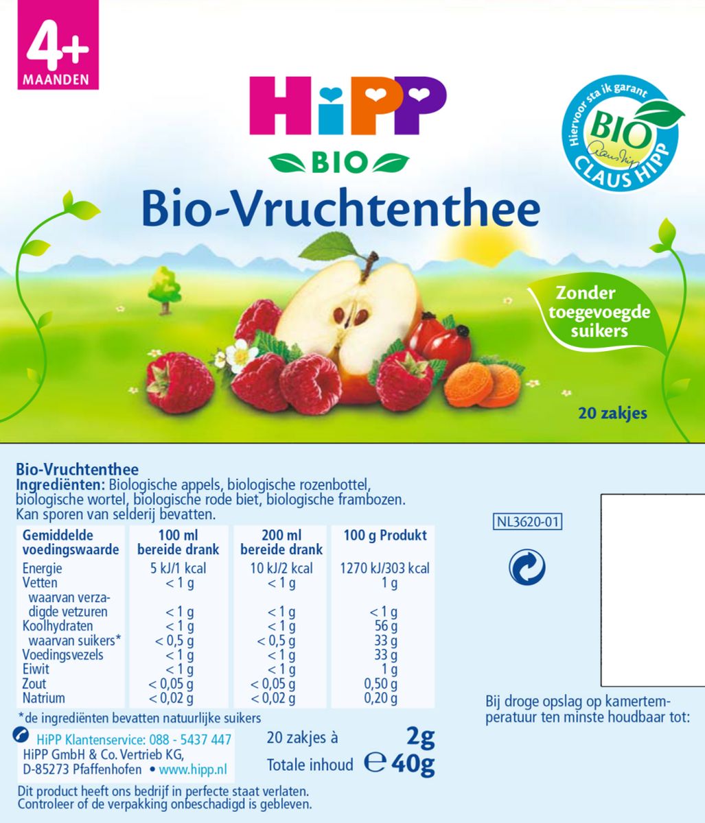 4M+ Biologische Vruchtenthee afbeelding van document #1, label