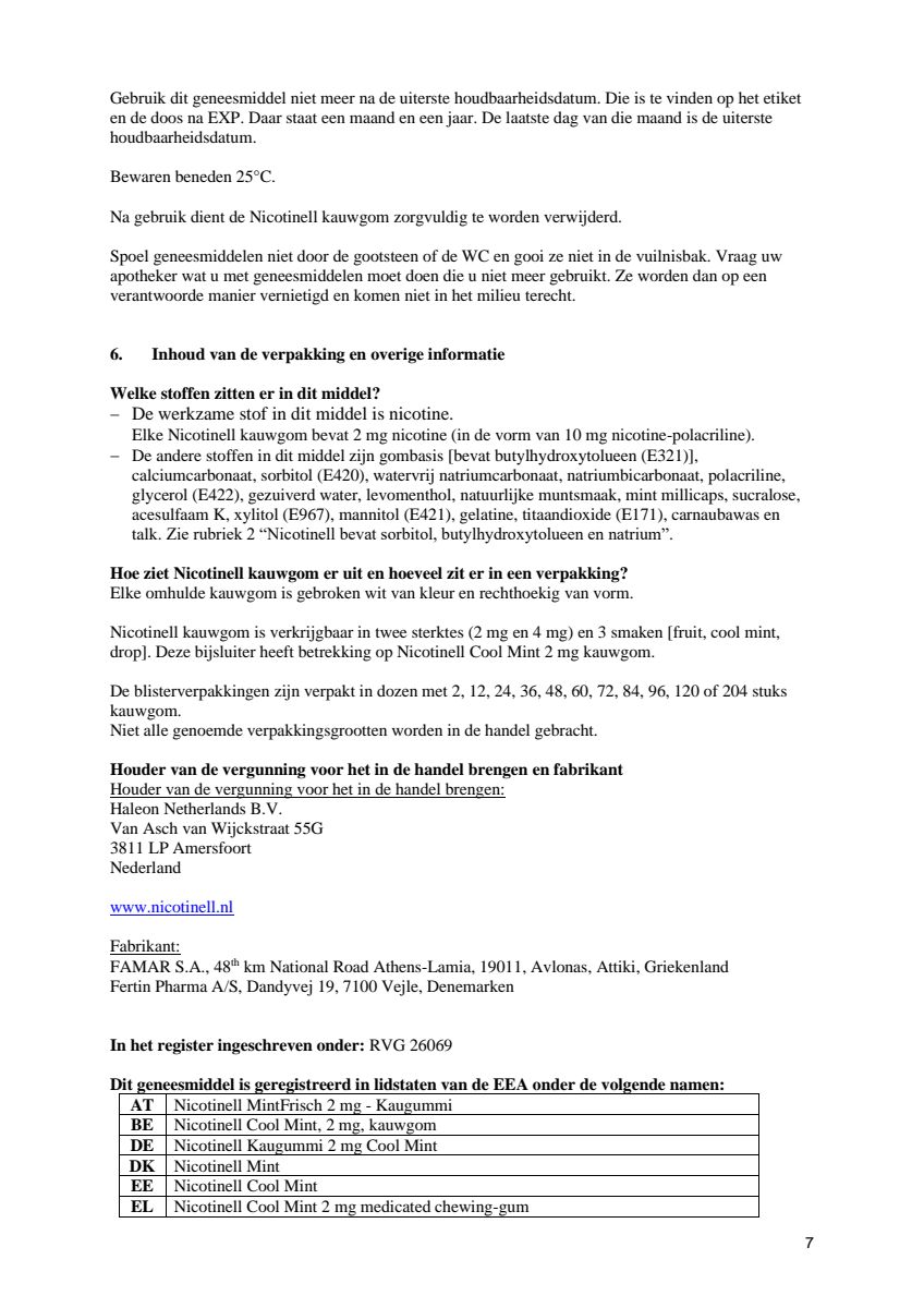 Combineer Pleister 21 mg (7st) en Kauwgom Cool Mint 2 mg (204st) - afbeelding van document #7, leaflet