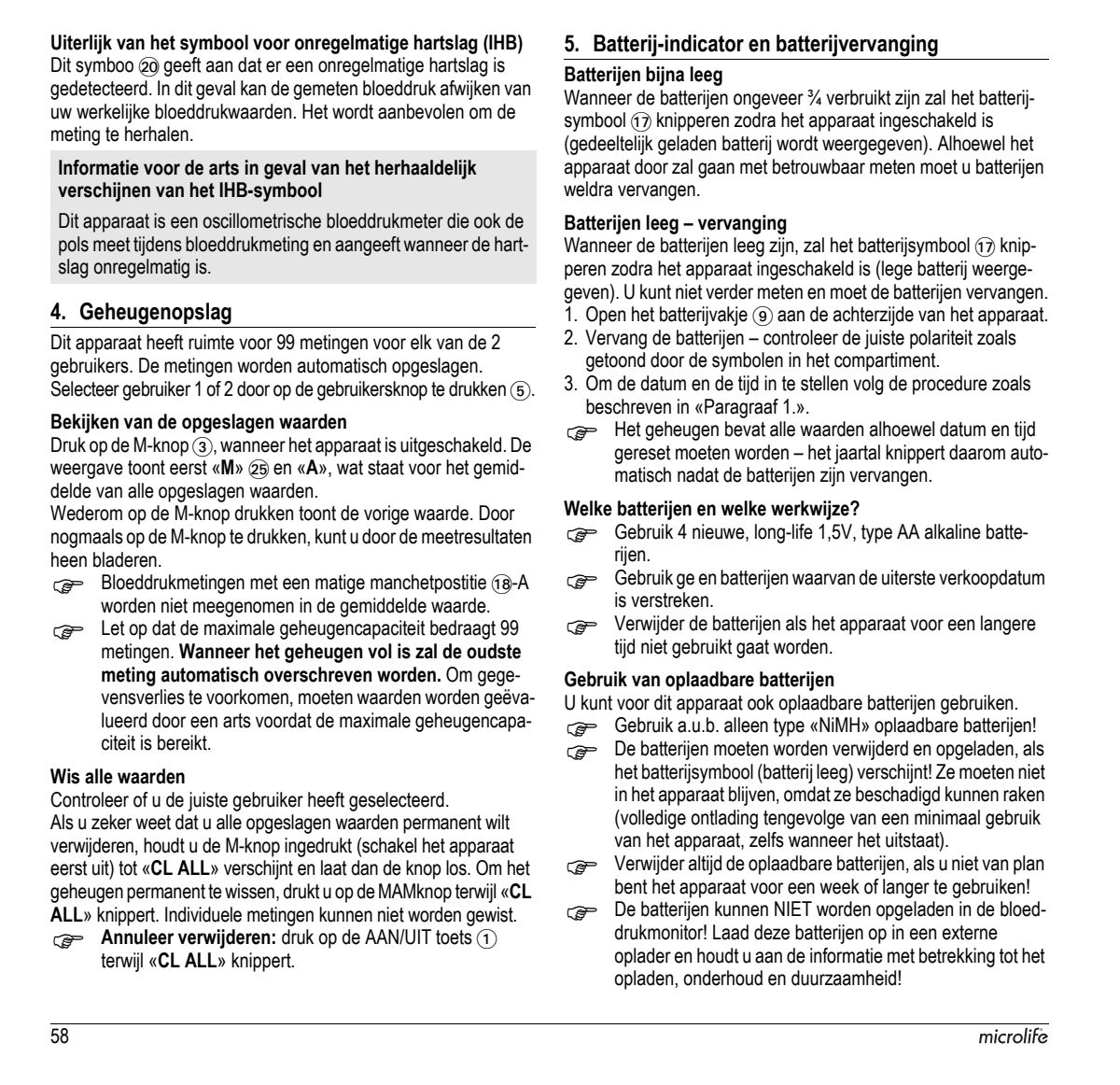 Microlife BP Bloeddrukmeter B3 Comfort PC afbeelding van document #60, instructions