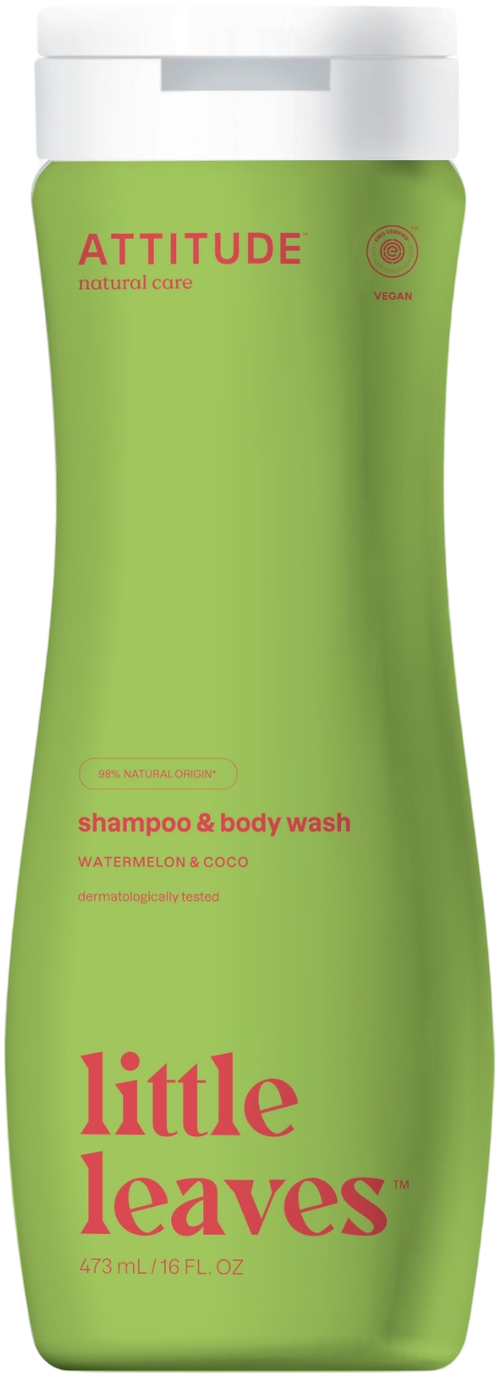 ATTITUDE Little Leaves 2-in-1 Shampoo en Douchegel - Watermeloen & Kokos