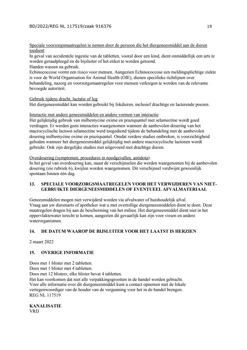 Milquestra Ontwormingsmiddel Katten en Kittens 0.5 - 4KG afbeelding van document #19, leaflet