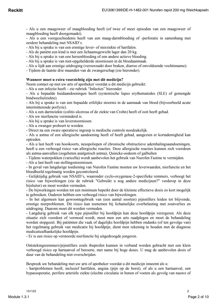 Fastine 200mg Ibuprofen Capsules afbeelding van document #2, leaflet