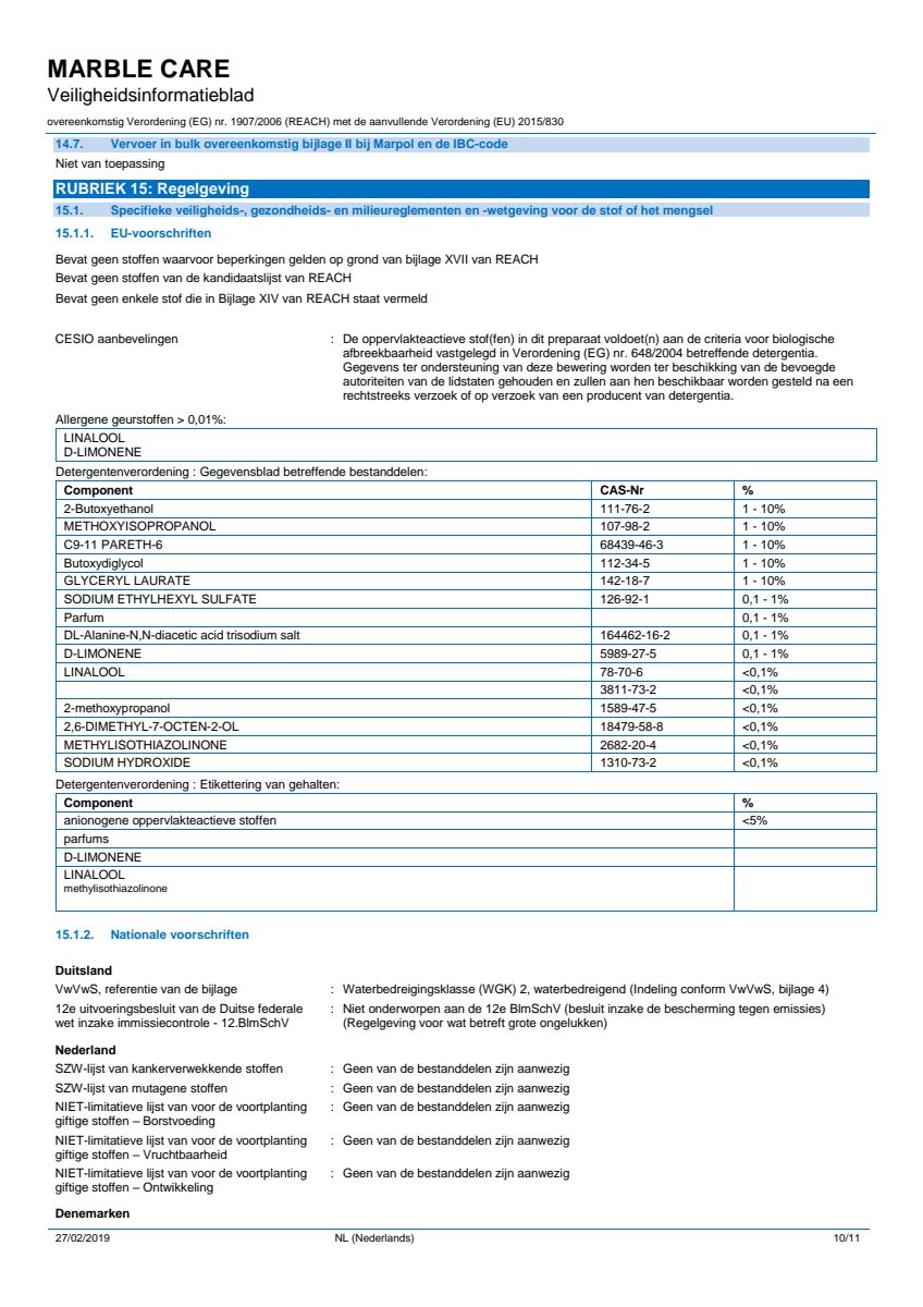 Marble Care Marmer Reiniger afbeelding van document #10, info_folder