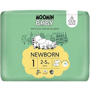 Moomin Baby Luier maat 1 Newborn 25ST Moomin Baby Luier maat 1 Newborn 25ST