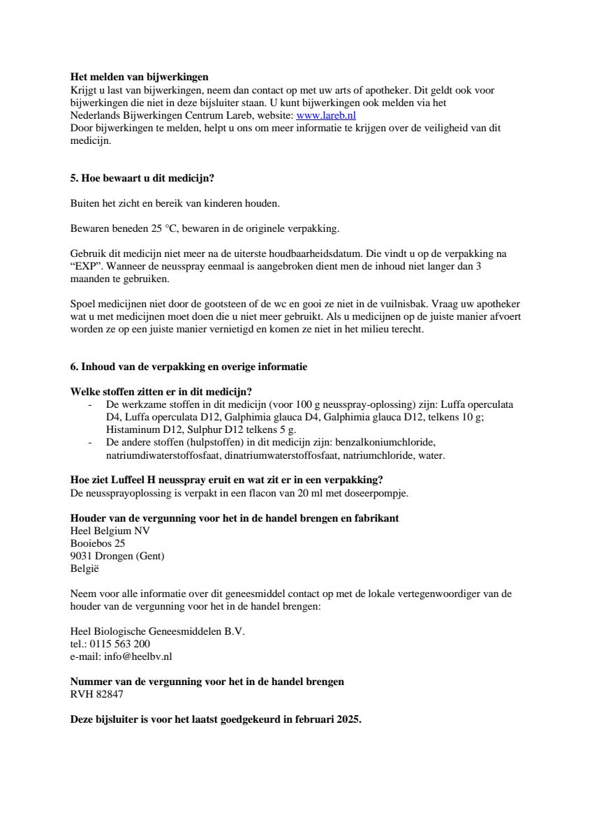 Luffeel H Neusspray afbeelding van document #3, leaflet