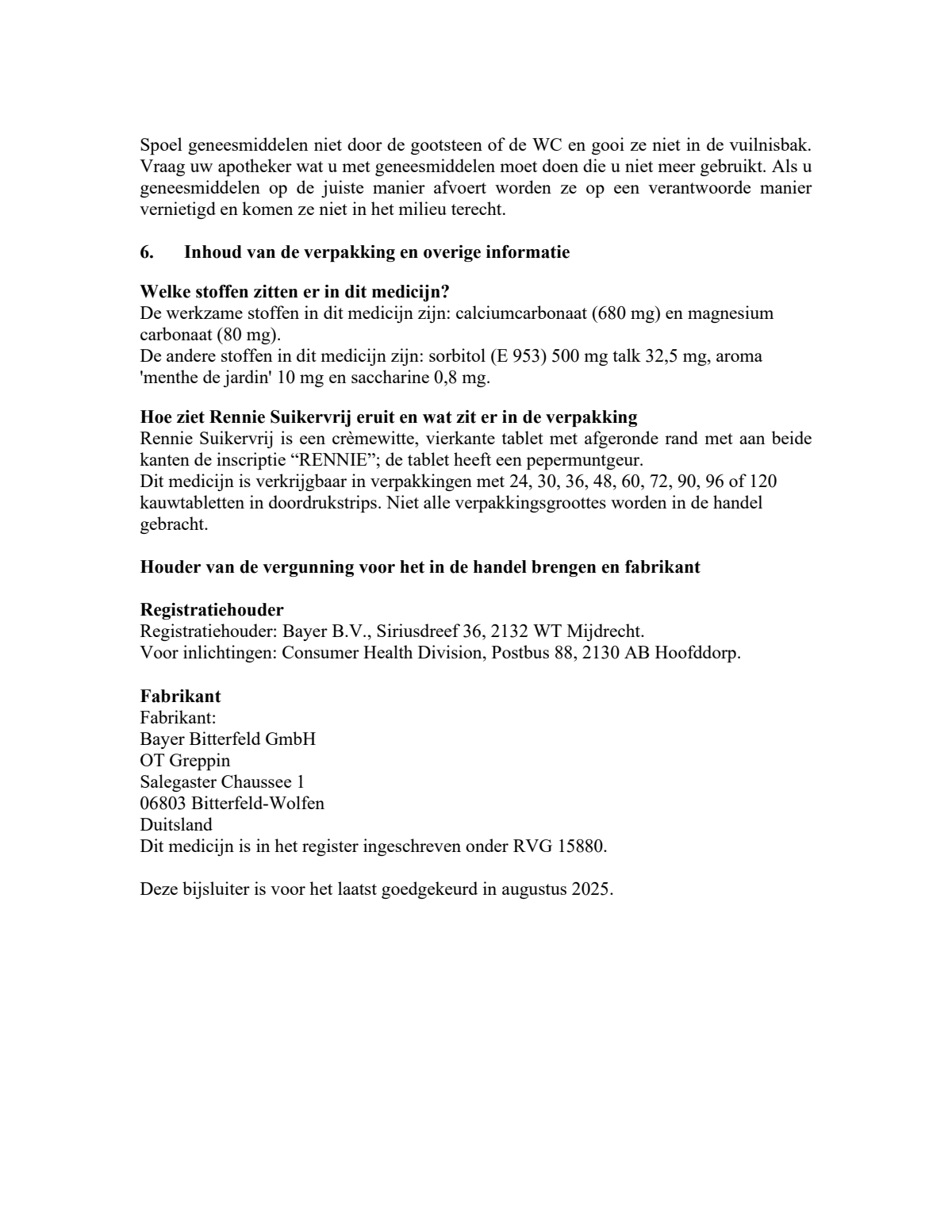 Suikervrij kauwtabletten bij brandend maagzuur afbeelding van document #5, leaflet